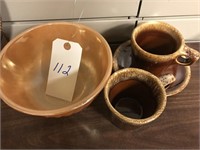 Vintage Fire-King Mixing Bowl And Hull Pottery