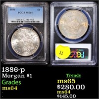 1886-p Morgan $1 Graded ms64