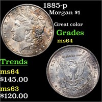 1885-p Morgan $1 Grades Choice Unc
