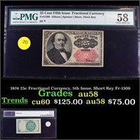 1874 25c Fractional Currency, 5th Issue, Short Key