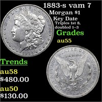 1883-s vam 7 Morgan $1 Grades Choice AU