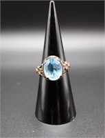 Antique Sterling Silver & Blue Stone Ring