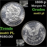 1898-p Morgan $1 Grades Select Unc PL