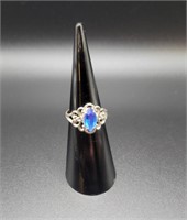 Vintage Sterling & Blue Stone Ring