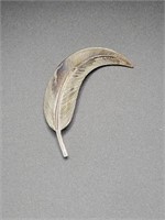 Sterling Silver Feather Brooch Pin