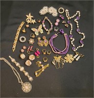 Costume Jewelry - Purple & Golds