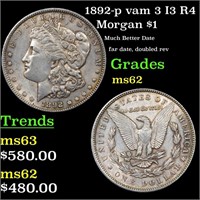 1892-p vam 3 I3 R4 Morgan $1 Grades Select Unc