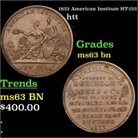 1833 American Institute HT-153 htt Grades Select U
