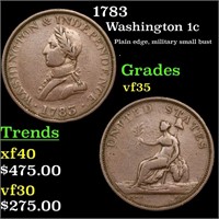 1783 Washington 1c Grades vf++