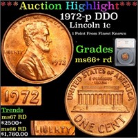 *Highlight* 1972-p DDO Lincoln 1c Graded ms66+ rd