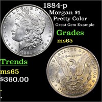 1884-p Morgan $1 Grades GEM Unc