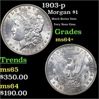 1903-p Morgan $1 Grades Choice+ Unc