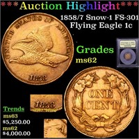 *Highlight* 1858/7 Snow-1 FS-301 Flying Eagle 1c G