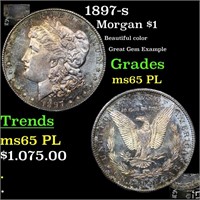 1897-p Morgan $1 Grades GEM Unc PL