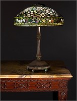 Fine Tiffany Studios Dogwood table lamp, recently discovered