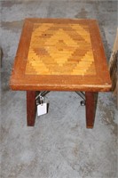 Oak Inlay End Table