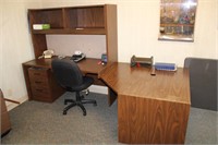 Wood Office Desk w/ Corner Return