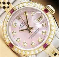 Rolex Ladies Datejust Ruby Diamond Watch