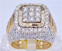 3.78 Cts Men Diamond President Ring 14 Kt