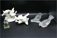 Collection of Ceramic & Glass Bird Figurines
