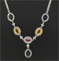 6.50 Cts Tourmaline Diamond Necklace 14 Kt