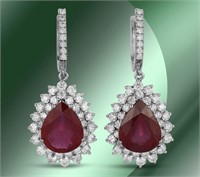 AIGL $ 28,573 19.67 Cts Ruby Diamond Earrings