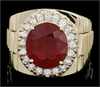 AIGL $ 9800 8.70 Cts Men Ruby Diamond Ring