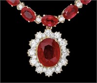 AIGL $ 23,890 43.05 Cts  Ruby Diamond Necklace