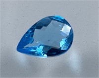 Certified 2.27 Cts Natural Pear Cut Blue Topaz
