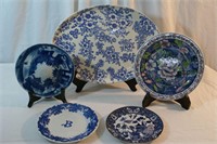 Blue & White Plates & Platter Collection