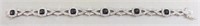 Sterling genuine black & white diamond bracelet