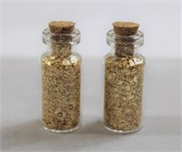 Lot of 2 small vials of gold flakes
