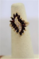 10k gold ruby & diamond ring