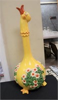 Vintage tall yellow duck bank