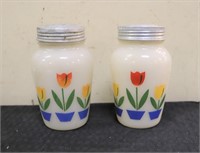 Vintage Fire King tulip salt/pepper shakers