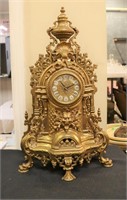 Ornate brass battery op clock