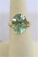 10k gold oval cut gemstone ring