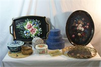 Assorted Decorative Trays & Storage Boxes