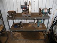 MATAL RACK w/ CONTENTS INCLUDED: Grinder,