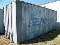 STEEL SHIPPING CONTAINER: 20' x 8' wide x 93" tall