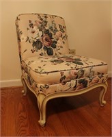 Floral Louis XV Style Slipper  Chair