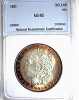 1890 Morgan NNC MS-65 LISTS FOR $1050