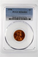 1958 Cent PCGS MS-66 RED