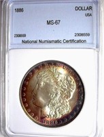 1886 Morgan NNC MS-67 $1400 GUIDE