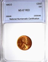 1942-D Cent NNC MS-67 RED $120 GUIDE