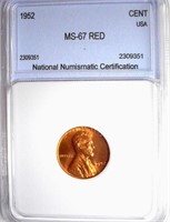 1952 Cent NNC MS-67 RED $1600 GUIDE