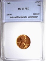 1940 Cent NNC MS-67 RED $150 GUIDE