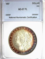 1897 Morgan NNC MS-67 PL $6500 GUIDE IN 67