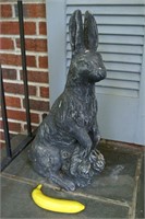 Heavy Vintage Antiqued Plaster Bunny Rabbit