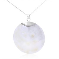 Sterling Large MOP Shell Pendant with Chain